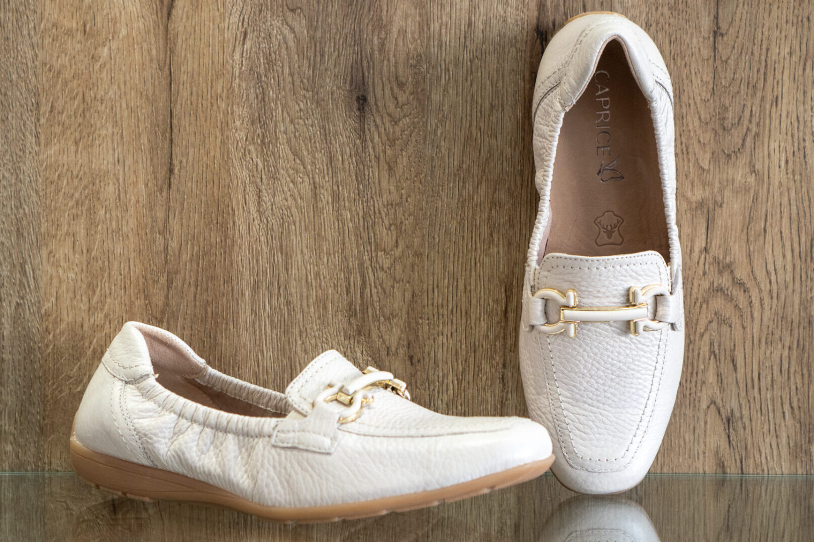 chaussures mocassins caprice beige